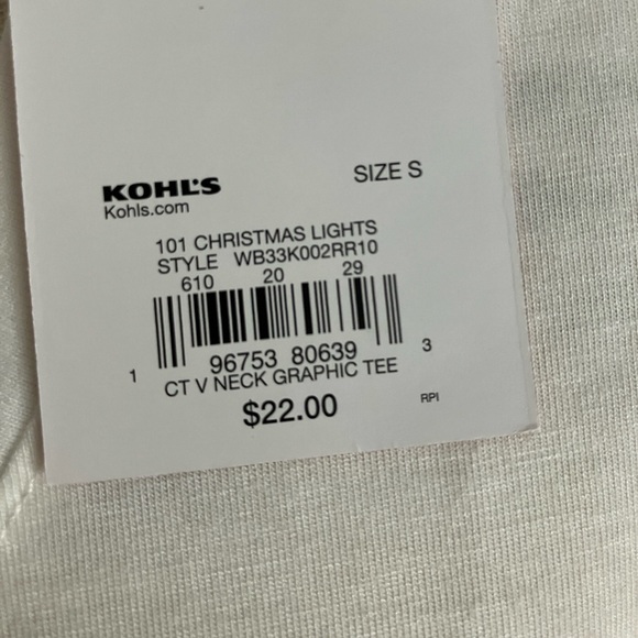 Christmas Lights V-neck T-Shirt NWT - Picture 4 of 6